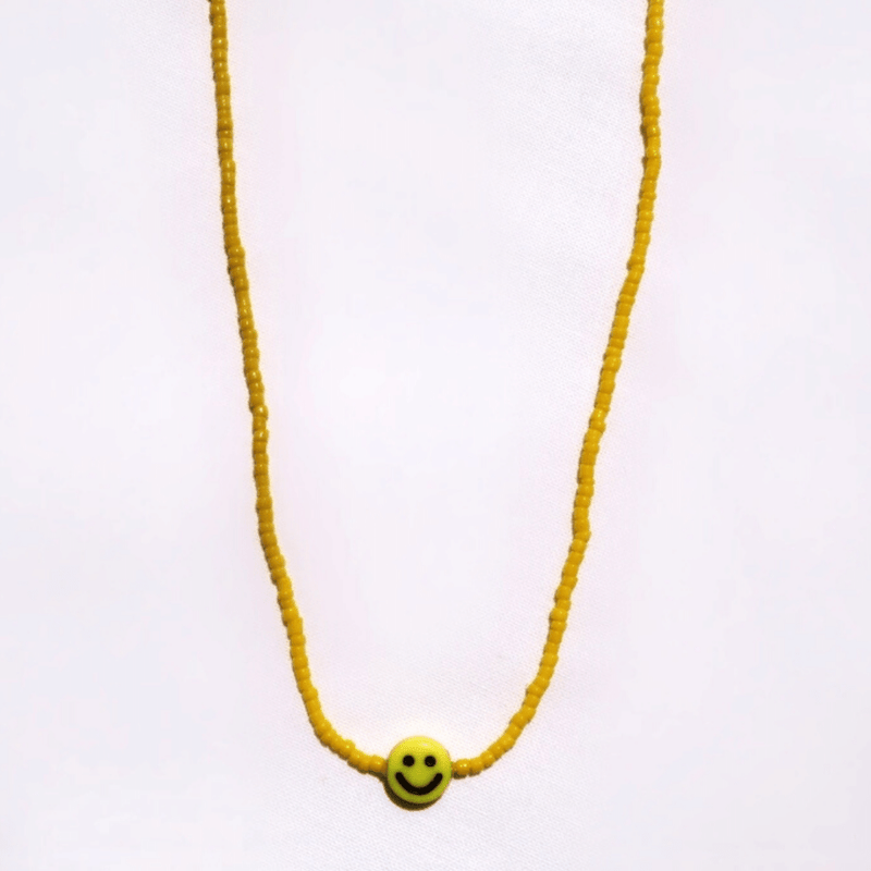 Smiley Bead Necklace – LoveHappyco Smiley Bead Necklace – LoveHappyco